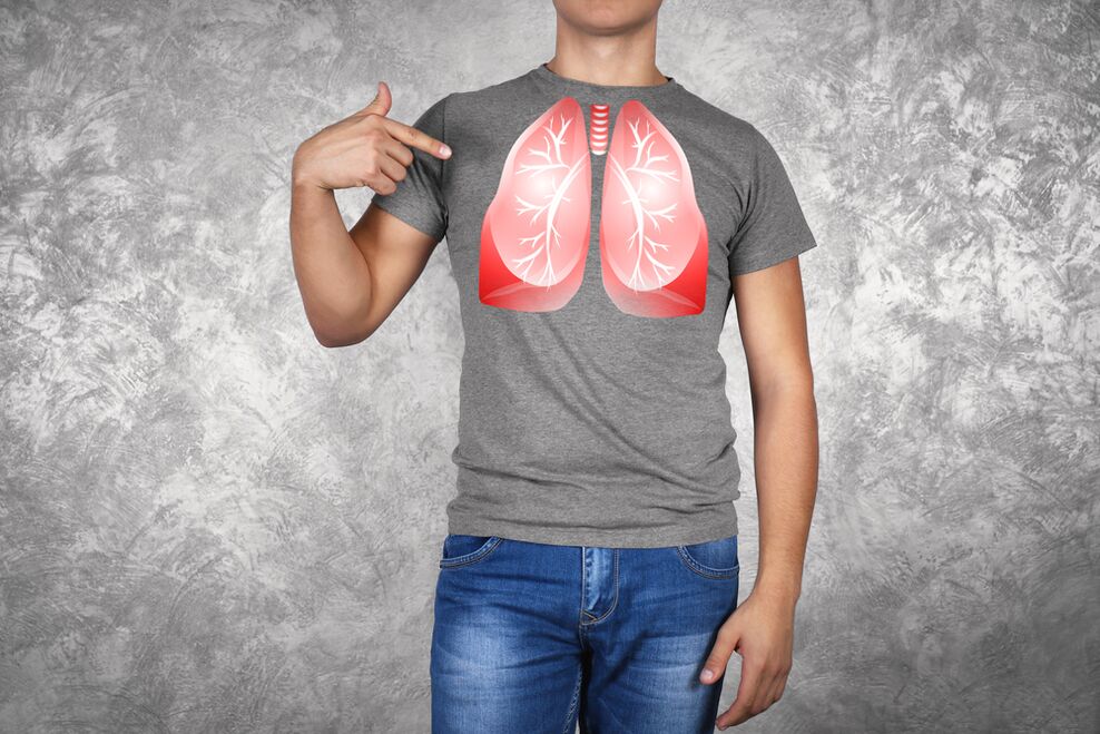 cilvēka plaušu ilustrācija